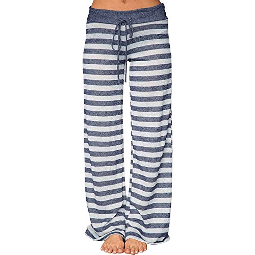 Damen Haremshose, Rovinci Sommer Hosen Lange Blumenmuster Gestreift Freizeithose Yogahose Sporthose Leichte Pumphose Stretch Strandhose Jogginghose Sport Outdoor Fitness Skinnyhose Hohe Taillen-Hosen