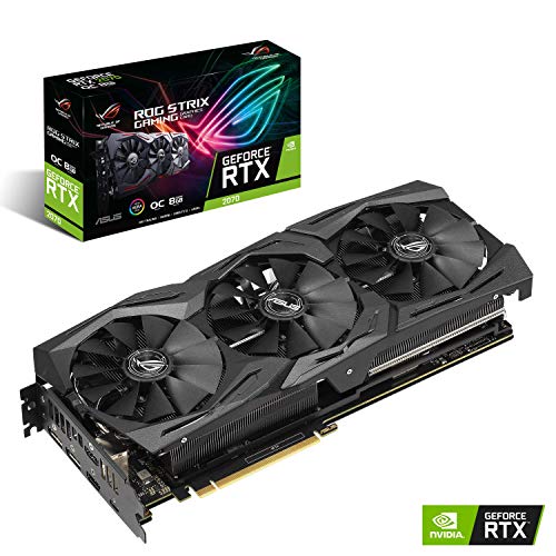 Asus ROG-Strix-RTX2070-O8G-Gaming Grafikkarte (Nvidia, PCIe 3.0, 8GB DDR6 Speicher, HDMI, Displayport, USB Type-C)