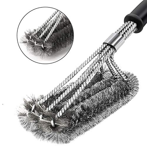 FYSJ Grill-Reinigungsbürste, aus Metall, 45,7 cm, dreistöckig, aus Edelstahl, für eine einfache und effektive Reinigung