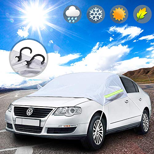Trounistro Frontscheibenabdeckung Auto, Frontscheibe Sonnenschutz Windschutzscheibe Abdeckung Winterschutz Faltbare Abnehmbare Winterabdeckung Eisschutzfolie - 230 * 150 cm