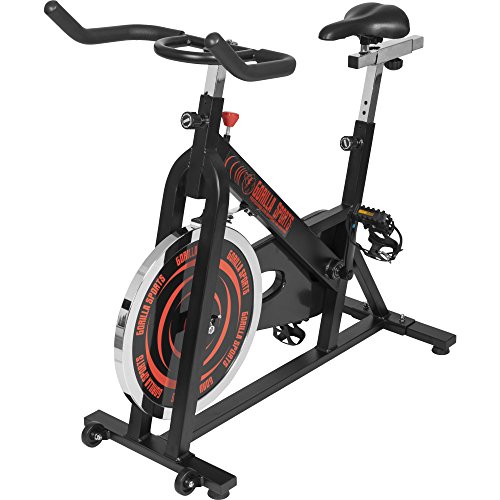 GORILLA SPORTS Indoor Cycling Bike mit 13 kg Schwungrad – Profi-Heimtrainer Fahrrad für Zuhause bis 110 kg belastbar