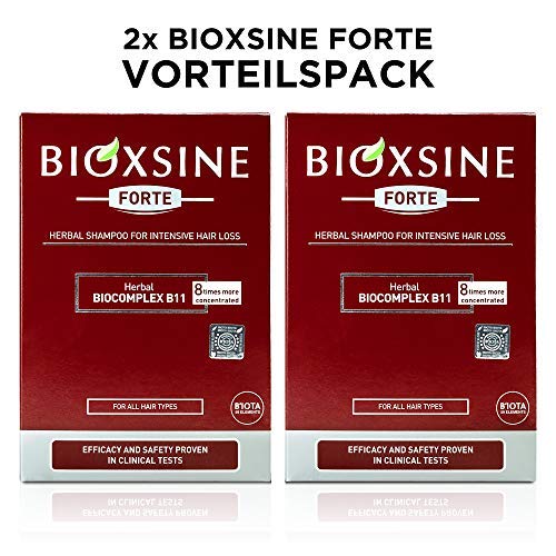 2 x Forte Shampoo bei starkem Haarausfall- für Frau und Mann | mit pflanzlichem Haarwaschmittel das Haarwuchs beschleunigen | schnelles Haar-wachstum | Haarwuchs-mittel 300 ml | von Bioxsine (2x300)