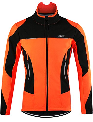 Lakaka-EU MTB Jacke Herren Wasserdicht Atmungsaktiv Fleece Warm Langarm Radsport Jacke Winddicht Herbst Winter Fahrrad Regenjacke