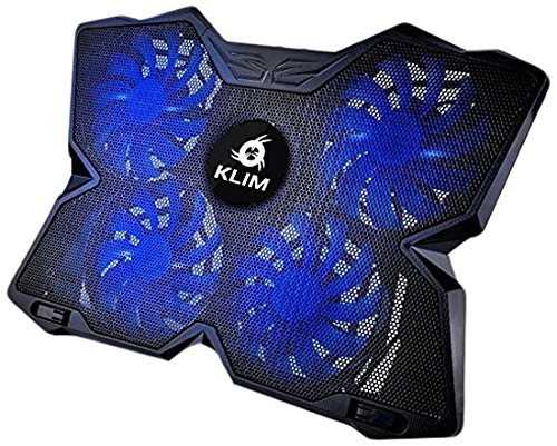 KLIM Wind Laptop-PC Kühler – Leistungsstark wie kein anderer – Schneller Kühlvorgang - 4 Lüfter Belüfteter Notebookständer Gamer Gaming Stützhalterung