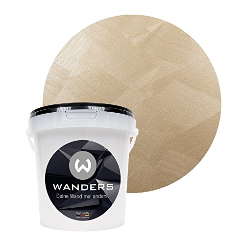 Wanders24 Edel-Metallic (1 Liter, feines Gold) Wand-Farbe zum Streichen im Metallic Look, individuelle Gestaltung für Zuhause, Made in Germany