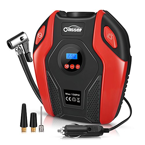 Oasser Auto-Luftpumpe Reifen Inflator Kompressor Digital Portable mit LCD Bildschirm 12V DC 150PSI