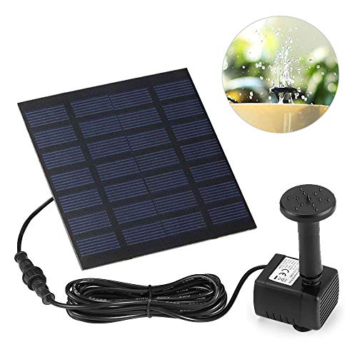 Migimi Solar Springbrunnen, Solar Teichpumpe Brunnen Gartenteich Wasserpumpe, Monokristalline Solar Panel Brunnen Energieeinsparung Fontäne Pumpe für Teich Vogel-Bad Garten Springbrunnen