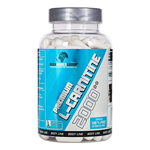 BWG Premium L-Carnitin 2000, Extrem Hochdosiert, Definitionsphase, 3000 mg L-Carnitintartrat Tagesportion, Made in Germany, 100 Kapseln, 1er Pack (1 x 100g Dose)