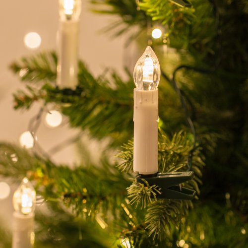 50er LED Weihnachtsbaum Lichterkette Kerzenlichterkette creme Innen