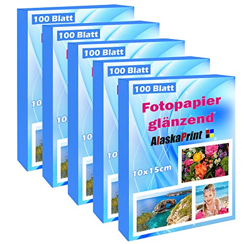 500 Blatt fotopapier 10x15 hoch glänzend tintenstrahldrucker 240g/m² Photopapier Fotokarten Photokarten Sofort Trocken Wasserfest Hochweiß