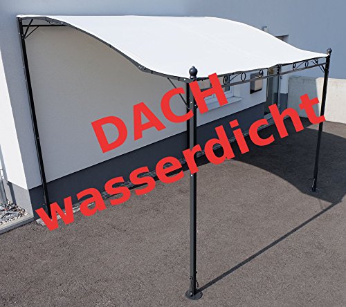 Wand Anbau Pavillon 3 x 2,5 Meter mit Dach 100% wasserdicht UV30+ Model: TOPEA von AS-S