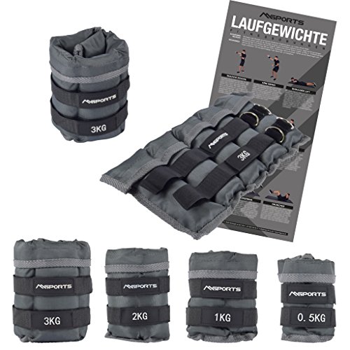 Gewichtsmanschetten Professional -einstellbar- Paar von 0,5 - 3 kg Fuß- und Hand-Gewichte inkl. Übungsposter (3,0 kg Paar)