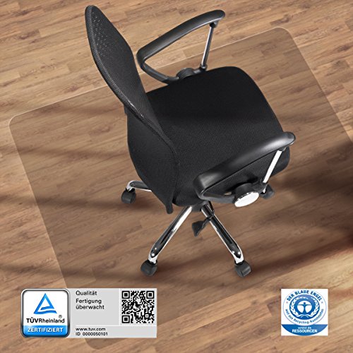 etm Bodenschutzmatte - 120x90cm | TÜV und Blauer Engel | transparent, für Laminat, Parkett, Fliesen und Hartböden