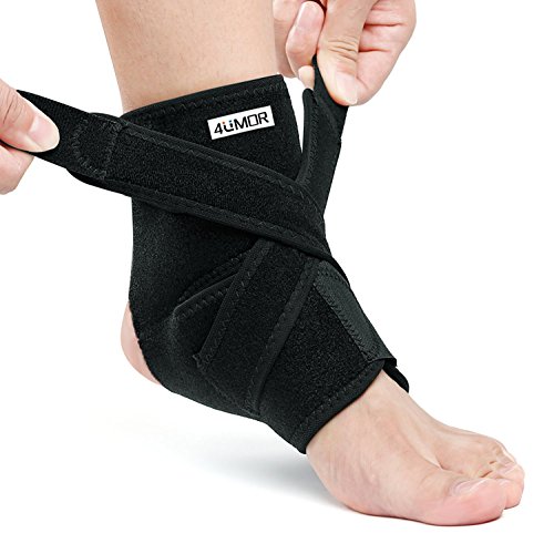 Sprunggelenkbandage,4UMOR Knöchelbandage Sport mit Klettverschluss, Stützt den Fuß beim Sport wie Handball, Fußball, Volleyball für Damen, Herren und Kinder
