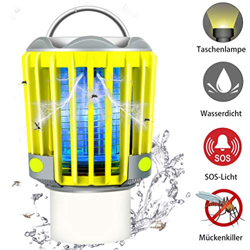 RUNACC Campinglampe LED Laterne Outdoor Wasserdicht IP66 mit 2200mAh Akku, Bug Zapper Mosquito Killer Taschelampe Mückenlampe Insektenvernichter Insektenfänger Moskitolampe