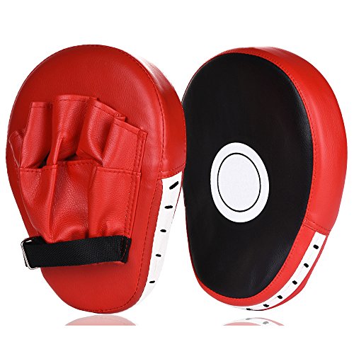 Luniquz 1 paar PU Handpratzen Pratze Boxen Boxing Kickboxen Pads vorgekrümmt Kick-MMA Muay Thai Taekwondo Handschlagpolster