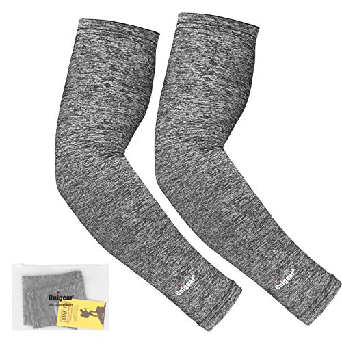 Unigear Arm Sleeves, Armlinge mit Kühleffekt und UV-Schutz, für Herren Damen, rutschfest, für Laufen Radsport Fußball Basketball Golf Wandern