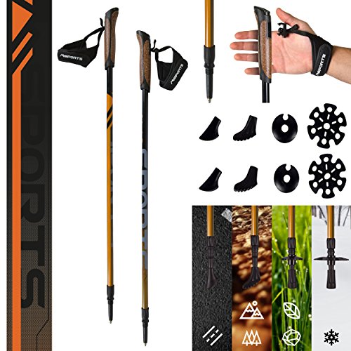 Nordic Walking Stöcke Carbon Premium - aus hochwertigem Carbon - Superleicht - individuell einstellbar - auswählbar mit Tragetasche - Walking Sticks (Nordic Walking Stöcke Carbon)