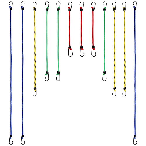 Anpro 13 Stück Spanngummi Gepäckspanner mit Haken Gummi Spanngurte Spannband extra stark Gummi Spanner für Transportsicherung, Ladungssicherung, Mehrfarbig