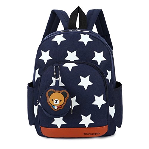 Uworth Sterne Kleinkind Kinder Rucksack für Kindergarten Junge Babyrucksack Schultasche Dunkelblau