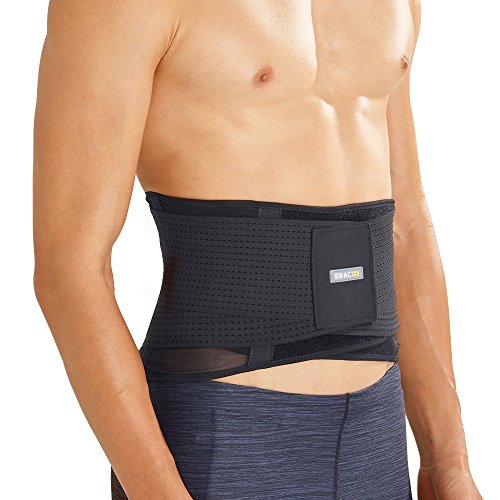 Bracoo Guardian Rückenbandage | Ultra-leicht und extra-breit | atmungsaktive Rückenstütze – Lordosenstütze – Lendenwirbelstütze | Lumbalbandage für Damen und Herren | S