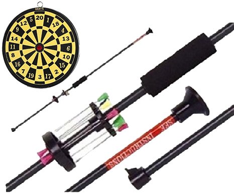 SET: Zerlegbares Sport ALU G8DS Präzisions Blasrohr + 12 Dart Pfeile 100 cm + Dartscheibe