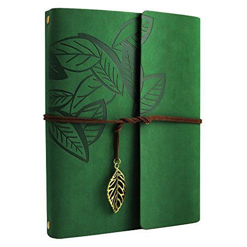 ZEEYUAN Scrapbook Album,Vintage Leder Fotoalbum DIY Scrapbook Fotoalben Familie Selbs tklebende Buch Weihnachten Spezielle Valentines Geburtstag Geschenke Einzigartiges Geschenk für Frauen(Grün)