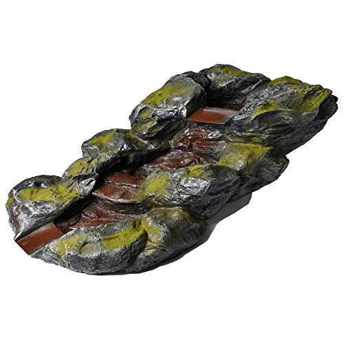 Köhko Bachlauf mit Wasserzulauf im Schiefelook mit Moosbewuchs erweiterbarer Wasserfall für Gartenteich 14005Q