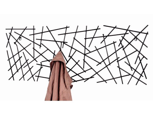 Wandgarderobe Sticks 42862 aus anthrazitfarbenem Metall mit 7 Haken