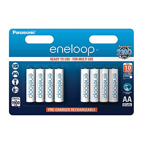 Panasonic eneloop, Ready-to-Use Ni-MH Akku, AA Mignon, 8er Pack, min. 1900 mAh, 2100 Ladezyklen, geringe Selbstentladung
