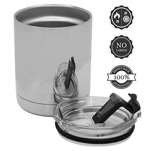 Pure Design Edelstahlbecher mit Deckel Spülmaschinenfest 300ml Kaffee/Tee, Outdoor, ohne Logos. Thermo Becher Baby für Essen und Trinken. Isolier Foodbehälter