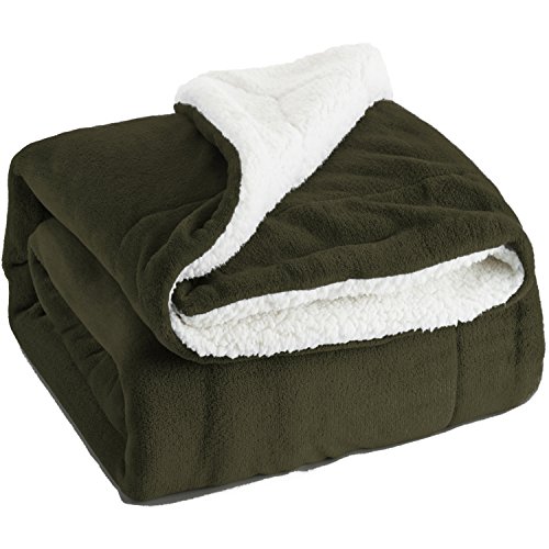 Bedsure Sherpa Decke Flauschige Kuscheldecke/Wohndecke, Super weiche Fleece Sofadecke/Überwurfdecke, extrem warm mit doppelt genäht zweiseitige sherpawoll&Flanell