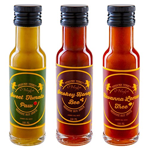 Mexican Tears - Genuine Hot Sauce 3er Pack, scharfe Sauce aus Chipotle und Habanero Chilis [3x100ml Chilisauce]