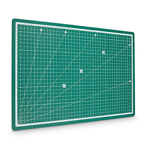 PRETEX Schneidematte 45 x 30 cm (A3) aus recyceltem PVC in grün mit selbstschließender, selbstheilender Oberfläche | 2 Jahre Zufriedenheitsgarantie | Schneideunterlage, Cutting Mat