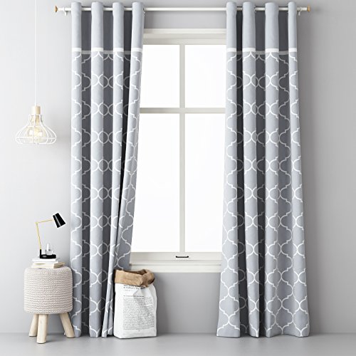 JEMIDI Ösenschal Ösen Schal 140cm x 250cm Blickdicht Ösenvorhang Ösengardine Schal Store Fenster Dekoschal Gardine Design 1