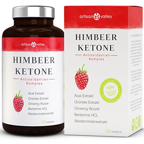 Himbeerketon Extrakt zur Diätunterstützung⋅ Hochdosiert ⋅ Appetitzügler ⋅ Antioxidantien Komplex ⋅ 120 Kapseln ⋅ Deutsche Herstellung ⋅ Zufriedenheitsgarantie