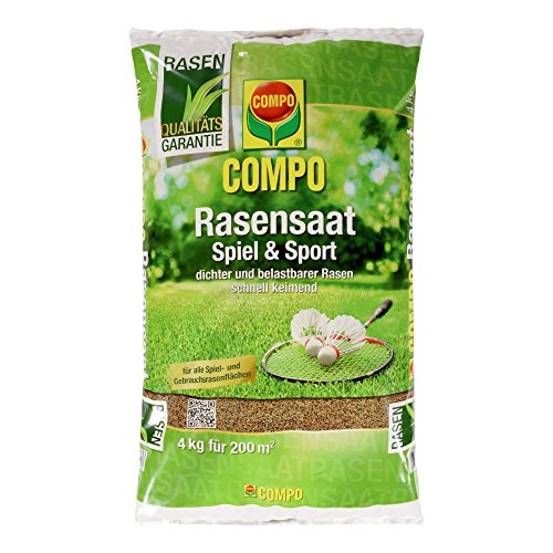 COMPO Rasensaat Spiel und Sport, Universelle Rasenmischung, 4 kg, 200 m²