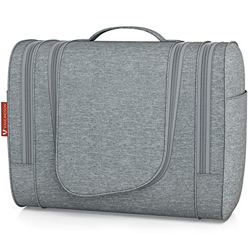 VanLindson Kulturbeutel VENTURE [DESIGN 2018] Große Kulturtasche (7 Liter), Modernes Design, Ideal als Kosmetiktasche, Waschtasche & Waschbeutel, Kulturbeutel zum Aufhängen für Damen, Herren & Kinder