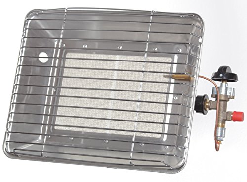 Gasstrahler Gas-Heizstrahler mit Zündsicherung 4,2 KW Halter, Schlauch Druckminderer