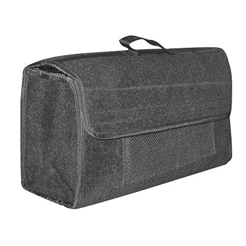 Eufab 21023 Kofferraumtasche, Nadelfilz 50 x 15 x 22 cm, Anthrazit, Klettverschluss