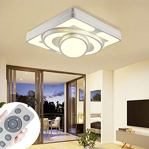Deckenlampe LED Deckenleuchte 64W Wohnzimmer Lampe Modern Deckenleuchten Kueche Badezimmer Flur Schlafzimmer (Weiß, 64W-Dimmbar)