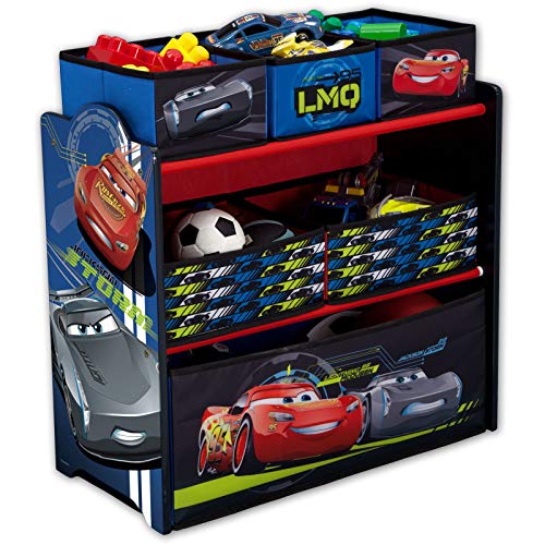 Spielzeugregal - Standregal - Aufbewahrungsregal 6 Boxen mit Motivauswahl (Cars Legends)