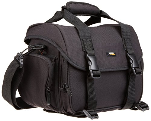 AmazonBasics Digital-Spiegelreflex-Kameratasche (groß, orangefarbenes Innenfutter)