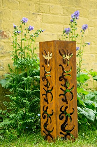 Feuersäule / Säule Metall Edelrost H: 60cm Standsäule f. Bioethanol oder Brennpaste