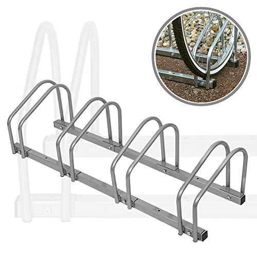 Aufun Fahrradständer Aufstellständer Fahrrad Ständer Boden Wand Montage Metall Platzsparend (Für 4 Fahrräder)