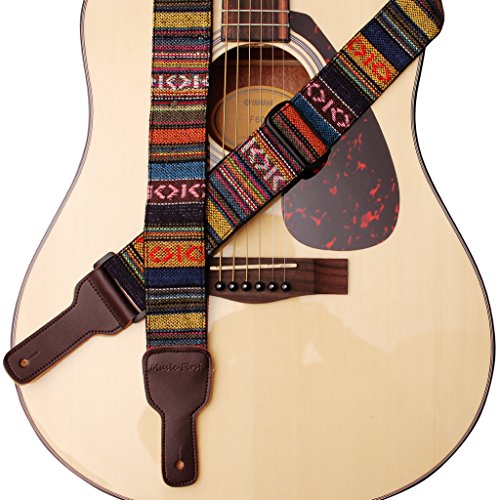 Musik Erste Original Design Classic Country Style Soft-Baumwolle und echtem Leder Gitarrengurt, Banjogurt