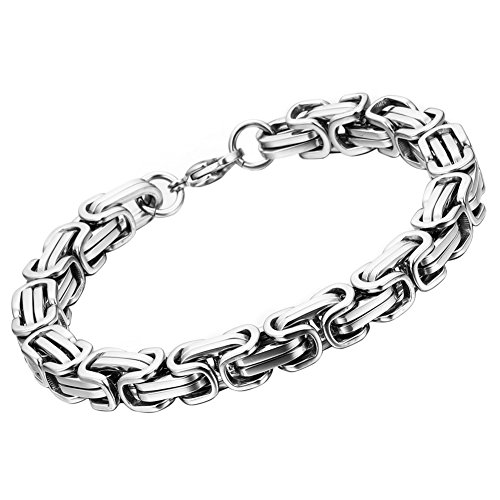 Oidea Königskette Armband Silber für Herren Edelstahl Herrenarmband Armreif Charmsarmband Armreif Armschmuck Armkette (Königskette Armband)