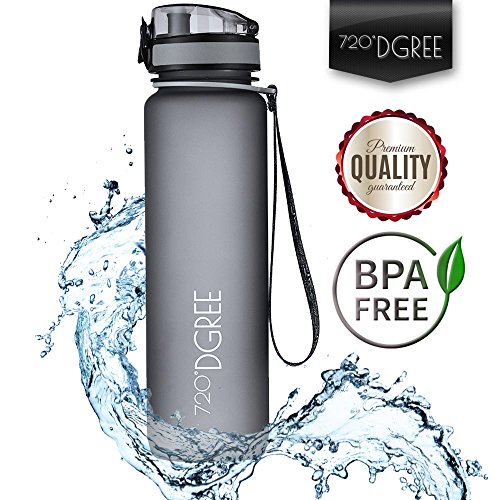 Trinkflasche 'uberBottle' von 720°DGREE - Wasserflasche aus Tritan 1l | Neuartige Flasche | Water Bottle - BPA Frei | Ideale Sportflasche für Kinder, Fitness, Fitnessstudio, Fahrrad, Sport, Fussball, Kindergarten, Kleinkinder | Auslaufsichere Fahrradflasche, Wasser Flasche, Sporttrinkflasche Inkl. Frucht Sieb für Fruchtschorlen | +Bonus Abstract