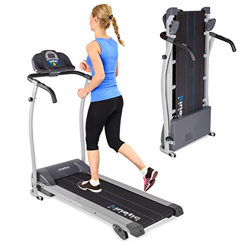 Kinetic Sports Laufband 1100 Watt 12 Trainingsprogramme für Geh- u. Lauftraining, integrierte Lautsprecher, stufenlos einstellbar bis 12 km/h klappbar