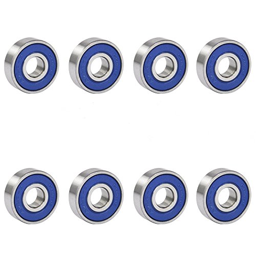 TRIXES 8 x reibungsfreie Kugellager Abec 9 für Skateboard, Roller, Inline Skates